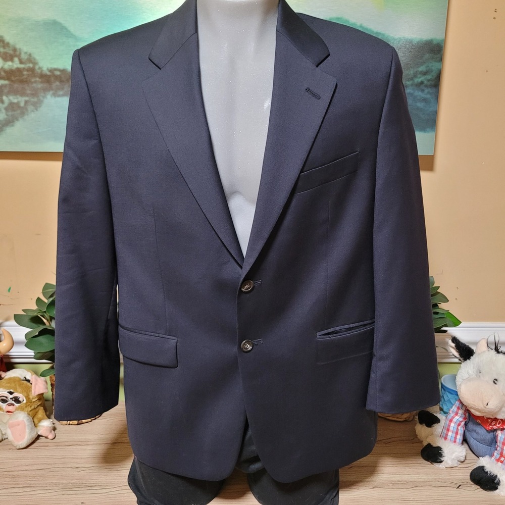 Lauren‎ Ralph Lauren Wool Blazer Men's 42S Black Sport Coat Made in Canada